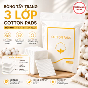 Combo 2 bịch Bông tẩy trang 3 lớp Cotton Pads [Túi 222 miếng]