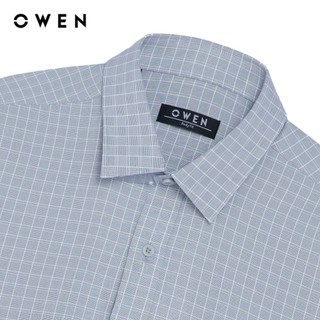 Owen - Áo sơ mi ngắn tay Body Fit AB260114NT màu Xám chất liệu Nano