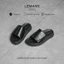 Dép da nam LEMANS SLIDE SANDAL S4&S05 -BLACK tăng chiều cao, đế 2 lớp cao 5.5cm, mũ may 3 lớp quai ngang dán, BH 12T