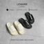 Dép da nam LEMANS SLIDE SANDAL S4&S05 -BLACK tăng chiều cao, đế 2 lớp cao 5.5cm, mũ may 3 lớp quai ngang dán, BH 12T