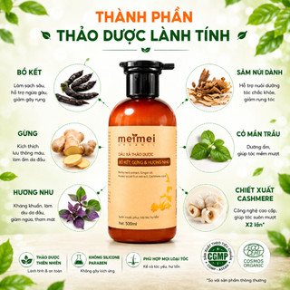 Dầu xả thảo dược Mei Mei siêu mượt: hương nhu, gừng, bồ kết 300ml