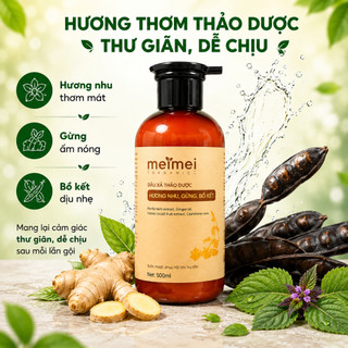 Dầu xả thảo dược Mei Mei siêu mượt: hương nhu, gừng, bồ kết 300ml