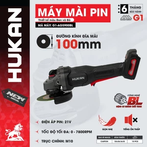 Máy mài pin HUKAN G1-AG5900BL, 3 Mức chỉnh tốc độ, Chống Sốc Đá, Không chổi than, Chân Pin Phổ Thông
