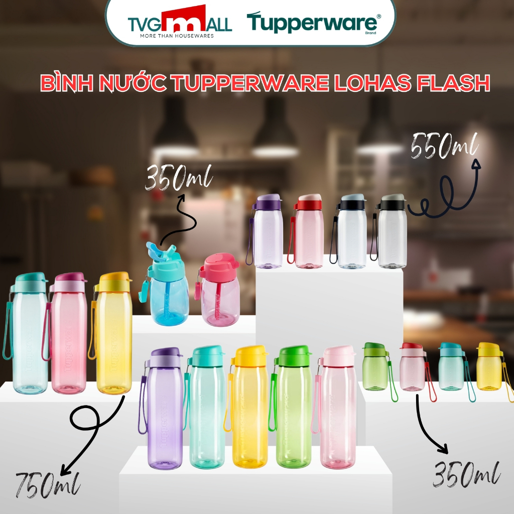 Bình nước Tupperware Lohas Flash Chính Hãng 350ml-550ml-750 Nhựa Nguyên ...
