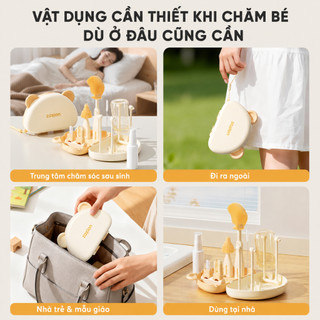 Youkebei Bộ Cọ Rửa Bình Sữa 10 Trong 1 Không BPA – Cọ Bình, Cọ Núm Ti, Giá Úp, Chai Chiết Tiện Lợi