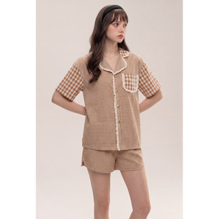 𝗛𝗮̀𝗻𝗴 𝗰𝗵𝗶́𝗻𝗵 𝗵𝗮̃𝗻𝗴 set ngủ mặc nhà Mia kẻ đũi Hàn viền ren ON WORKSHOP