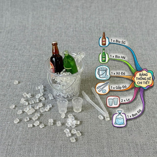 Mô hình thu nhỏ/ set Biabeer, set nước ngọt mini trang trí nhà búp bê