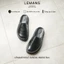 Dép Sục da bò LEMANS MULE SANDAL 3.M&S02 - Đen và Nâu Tây đế thơm 2 lớp cao 5.5cm BH 12T