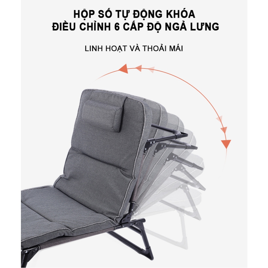 Giường xếp gấp gọn thông minh GOTEK GX-01 thiết kế đa năng kiêm ghế ngồi thư giãn khung thép carbon chắc chắn