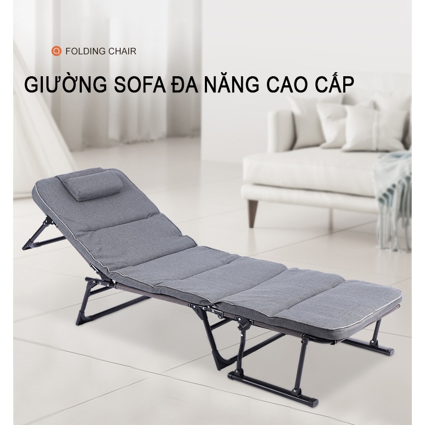 Giường xếp gấp gọn thông minh GOTEK GX-01 thiết kế đa năng kiêm ghế ngồi thư giãn khung thép carbon chắc chắn