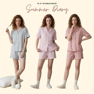 𝗛𝗮̀𝗻𝗴 𝗰𝗵𝗶́𝗻𝗵 𝗵𝗮̃𝗻𝗴 Set bộ ngủ nữ mặc nhà pyjama Kimmie Linen Hàn mềm O.N WORKSHOP