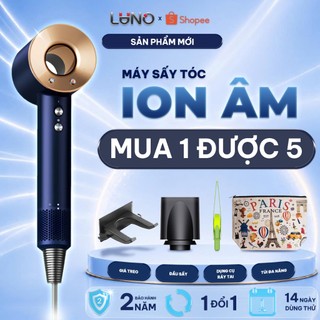 Máy Sấy Tóc LUNO Ion Âm, Tốc Độ Cao 110.000, 3 Cấp Nóng Lạnh, Công Suất Cao Tặng Kèm Đầu Sấy Tạo Kiểu