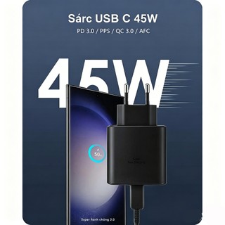 Cáp sạc siêu bền Samsung 45W 5A C-C, tương thích với S26 Ultra, S25 Ultra, S24, S23, S22, S21, Z, Fold6, A56 và A36.