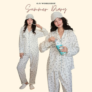 𝗛𝗮̀𝗻𝗴 𝗰𝗵𝗶́𝗻𝗵 𝗵𝗮̃𝗻𝗴 Bộ ngủ pyjama đũi nhật hoạ tiết mèo xinh form rộng O.N WORKSHOP