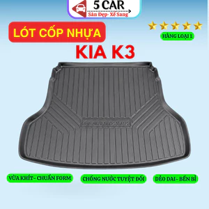 LÓT CỐP xe Kia K3 2021 - Nay, nhựa dẻo siêu đẹp, siêu bền, chống thấm nước, không mùi, vừa khít xe
