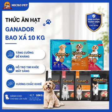 [Bao Xá 10kg] Hạt Ganador Cho Chó , Thức Ăn Hạt Cho Chó Nhỏ và Chó Trưởng Thành Nhiều Hương Vị - micropet