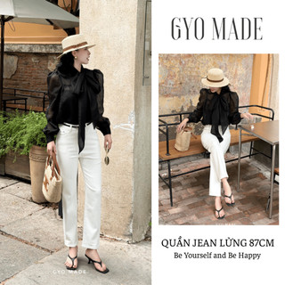 [NEW - VC 80K] Quần jean lửng nữ ống đứng GYOMADE dài 87cm chất cotton, form gọn dáng cao hơn cho nàng petite GQ026