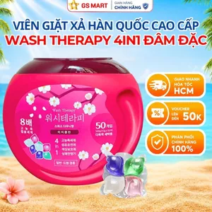 Viên Giặt Xả 4in1 Wash Therapy Đậm Đặc Siêu Thơm Sạch Sâu Mềm Từng Sợi Vải Hộp 50 Viên Nội Địa Hàn