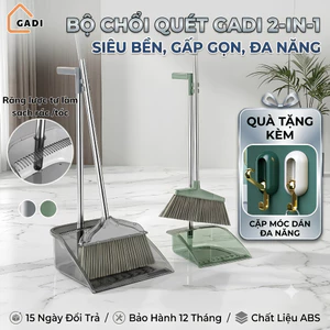 Bộ chổi quét nhà kèm hót rác GADI 2 trong 1 đa năng, gấp gọn tiện lợi chất liệu ABS bền đẹp chống mài mòn