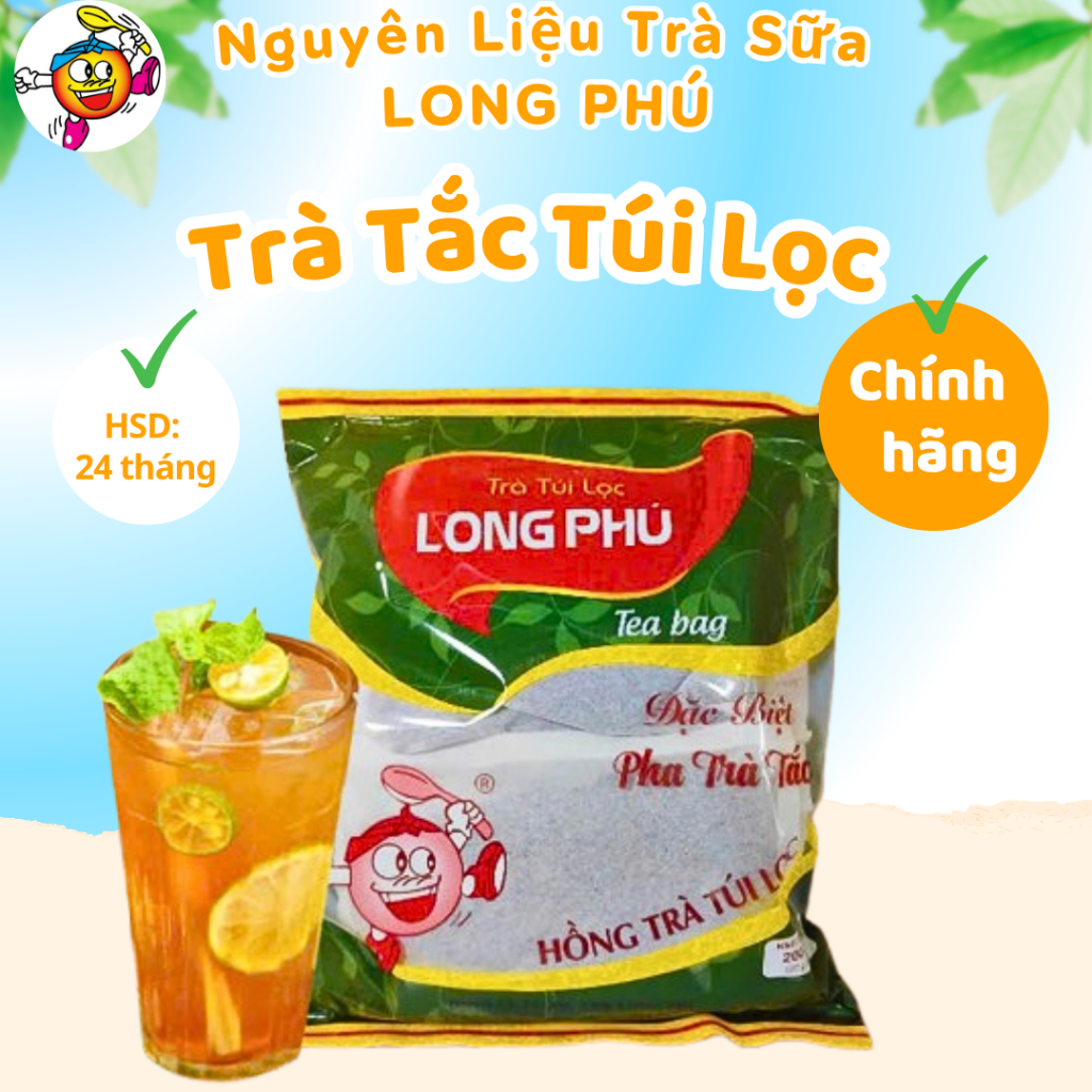 Trà Tắc Túi Lọc Long Phú 200gr (20gr*10 túi) – Hương Tắc Tự Nhiên, Nguyên Liệu Trà Trái Cây, Trà Túi Lọc