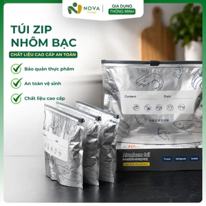 Combo 10 Túi Nhôm Bạc Zip Bảo Quản Thực Phẩm Chống Ẩm Giữ Tươi Lâu Tủ Lạnh Tiện Dụng Tái Sử Dụng Mới