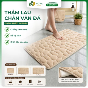 Thảm Lau Chân Hút Nước Nhanh Chống Trơn Trượt Vân Đá Nổi Cao Cấp Dùng Cho Nhà Tắm Nhà Bếp