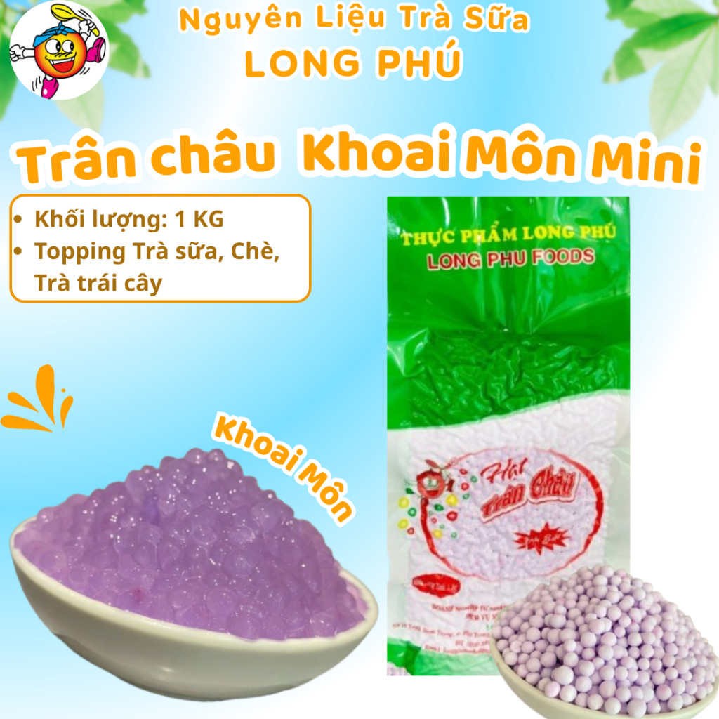 Trân Châu Mini Khoai Môn Long Phú 1Kg – Topping Nguyên Liệu Trà Sữa, Chè Ngọt, Trân Châu Dai Dẻo
