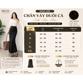 Chân Váy Dáng Dài 90cm Công Sở Đuôi Cá Xẻ Sau Chất Umi Hàn Loại 1 Co Giãn 4 Chiều, Ôm V3 MYZ32