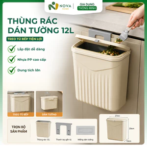 Thùng Rác Gắn Tường 12L Thiết Kế Nắp Lật Thông Minh Tiết Kiệm Không Gian Chống Mùi & Dễ Vệ Sinh