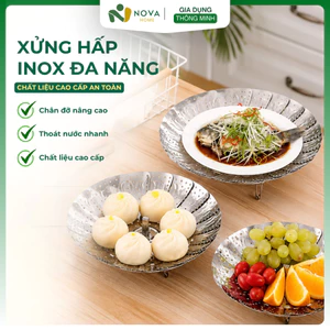 Xửng Hấp Inox Có Chân Đa Năng Hấp Cách Thủy Đựng Trái Cây Ráo Nước Tiện Lợi Cho Nhà Bếp Cao Cấp 4IN1