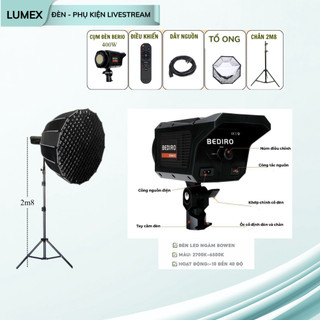 Đèn Livestream Softbox Tổ Ong 500W Kèm Chân 2m8 Cao Cấp – Gom Sáng Tạo Chiều Sâu, Quay One Shot, Chụp Ảnh Studio.