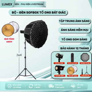 Đèn Livestream Softbox Tổ Ong 500W Kèm Chân 2m8 Cao Cấp – Gom Sáng Tạo Chiều Sâu, Quay One Shot, Chụp Ảnh Studio.