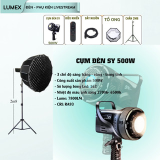 Đèn Livestream Softbox Tổ Ong 500W Kèm Chân 2m8 Cao Cấp – Gom Sáng Tạo Chiều Sâu, Quay One Shot, Chụp Ảnh Studio.