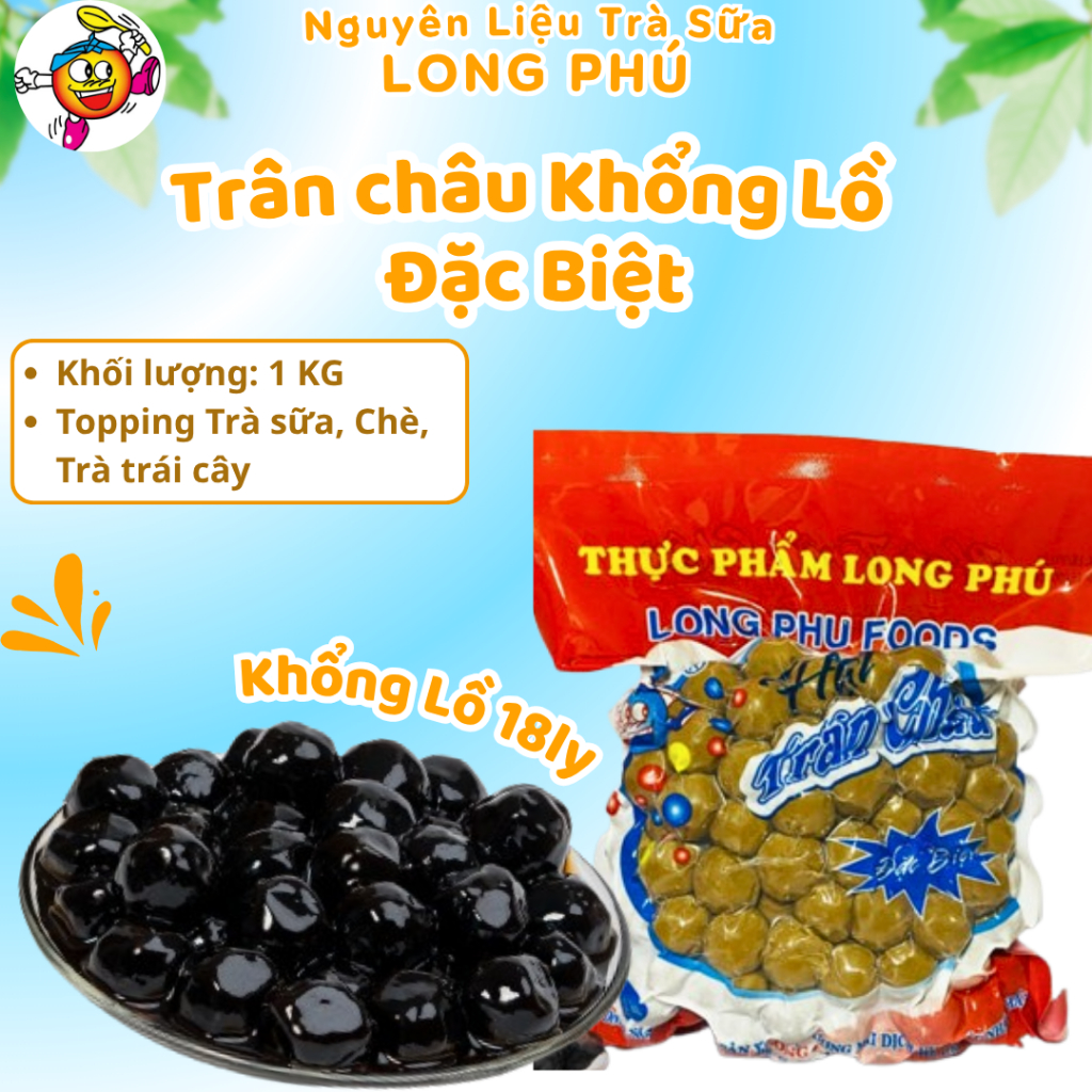Trân Châu Đường Đen Khổng Lồ Đặc Biệt LONG PHÚ - Topping Nguyên Liệu Trà Sữa, Chè.