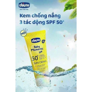 Kem chống nắng Chicco cho bé từ 0 tháng với ba tác động SPF 50+