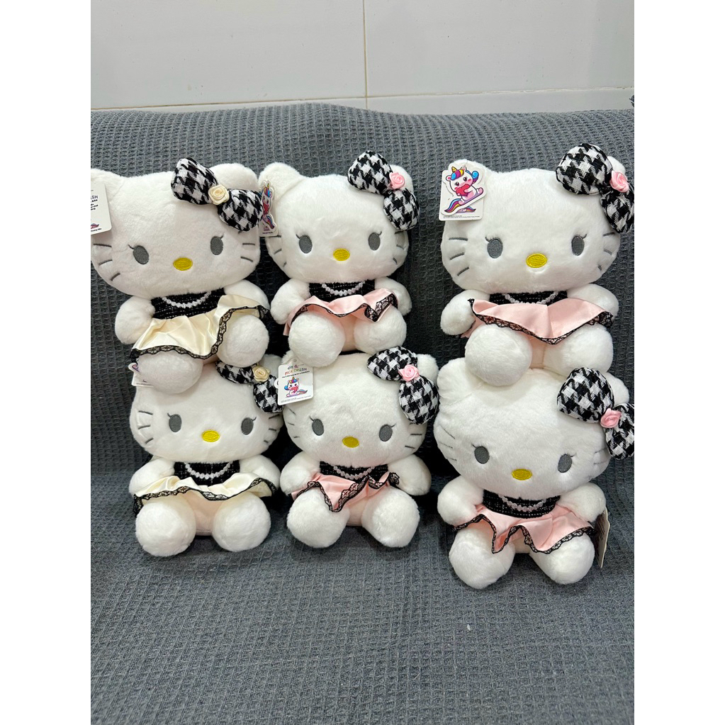 gấu bông hellokity 25cm váy nơ nhung chuẩn hàng QC