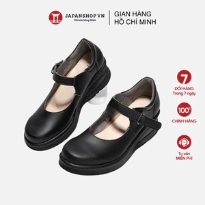 Giày da nữ đế xuồng cao cấp đế cao 5cm, giày da công sở dáng sang siêu êm siêu bền 23202 Nhật Bản