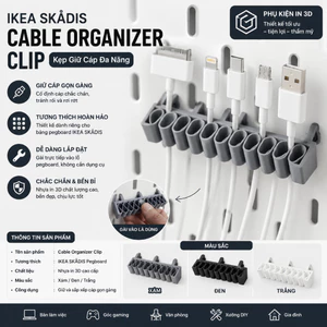 KẸP GIỮ DÂY CÁP DÀNH CHO BẢNG IKEA SKÅDIS-pegboard-Kẹp Giữ Cáp đa năng chân dẹt pegboard