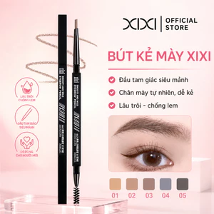 XIXI Bút Kẻ Mày 2 Đầu Siêu Mảnh, Chống Lem Lâu Trôi, Có Cọ Chải Tán Màu Tự Nhiên D755