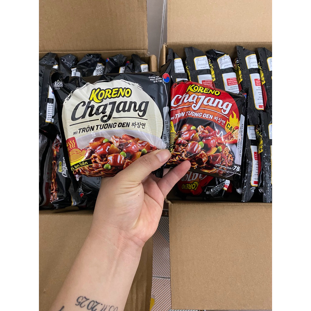 Thùng 20 Gói Mì Trộn Tương Đen Koreno Chajang 74 Gam – Hương Vị Hàn Quốc Chuẩn Vị, Mì Dai Ngon Lan Food Store