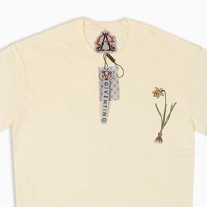 Áo thun thêu hoa lan art 5 màu Áo thun Local brand cotton 245 gsm ( Hoa lan 1 vàng )