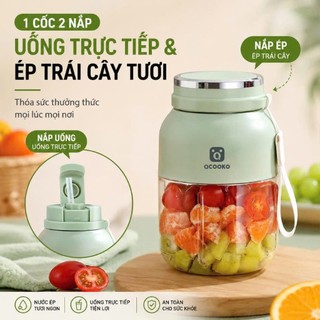 Máy xay sinh tố cầm tay Xiao miQcooko, NÂNG CẤP PIN 2600 mAh, lưỡi dao 18 cánh, công suất 80W- TẶNG kèm nắp uống
