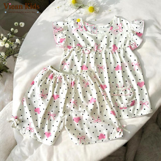 Đồ Bộ Tole lanh bé gái từ 8 - 25Kg quần đùi tay cánh tiên