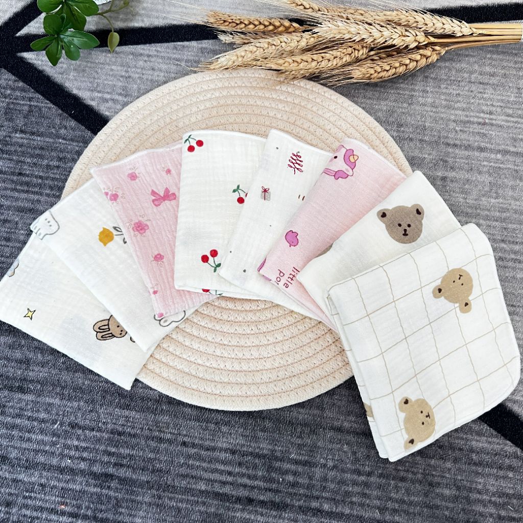 [ Set 5/10 ] Khăn Sữa Cho Bé Sơ Sinh Xô Muslin 2 Lớp Siêu Mềm Thấm Hút  -  An Nhi Baby
