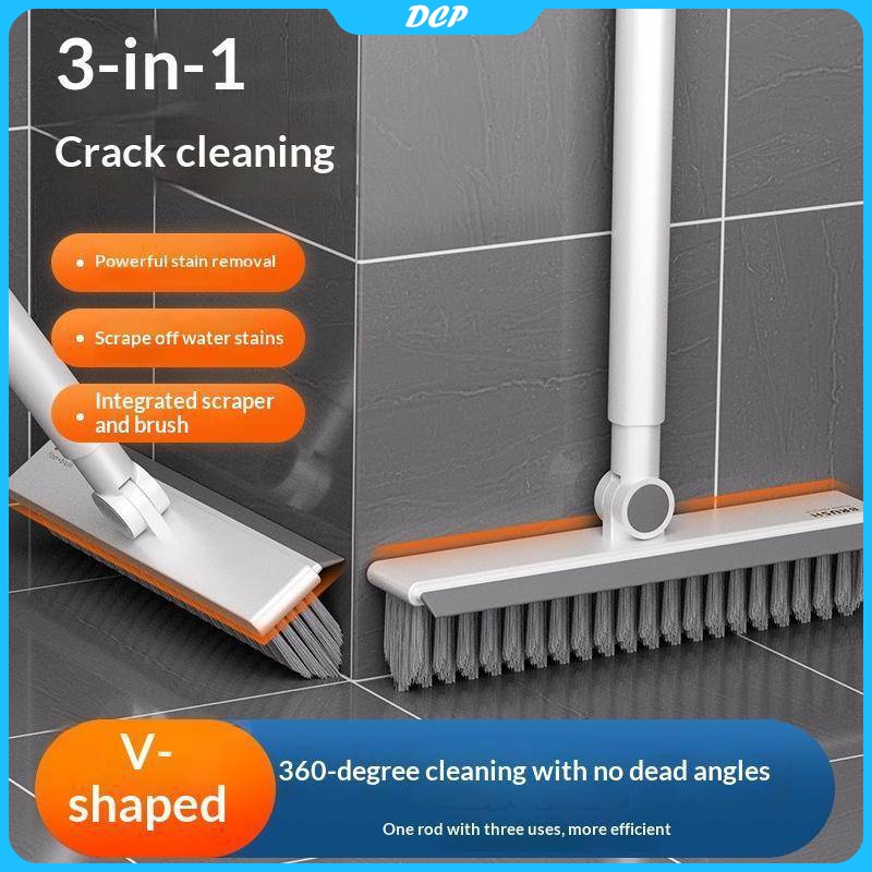 [DCP] Cây Chà Sàn Nhà Tắm Đầu Chổi Chữ V Xoay 180 Độ GODA, Chổi Cọ Sàn Kiêm Gạt Nước 3 Trong 1 Đa Năng