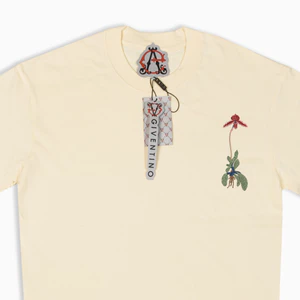 Áo Thun Thêu Hoa Lan Art 5 màu Áo thun Local Brand Cotton 250 Gsm ( Hoa lan 2 đỏ )