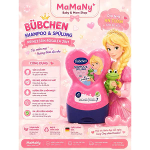 Dầu Gội Xả 2in1 Bubchen Trái Tim Hồng Cho Bé Gái Chai 230ml Sạch Sâu, Mềm Dịu - Hàng Nội Địa Đức