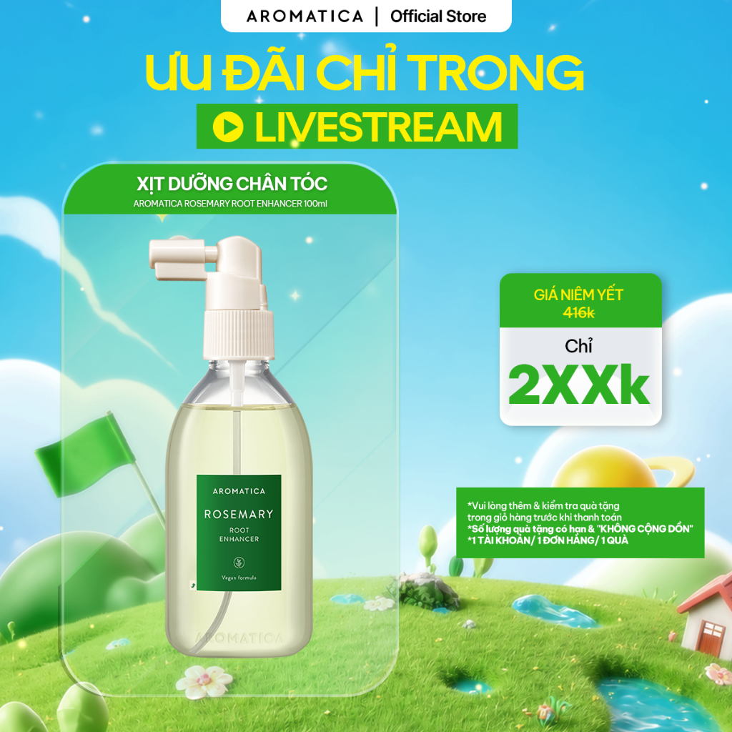 Xịt Dưỡng Chân Tóc Hương Thảo Aromatica Rosemary Root Enhancer 100Ml