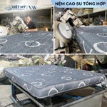 Nệm Cao su tổng hợp Việt Mỹ màu Xám, nệm Cao su giá rẻ đủ kích thước kết hợp vải Gấm thoáng khí — ảnh 7
