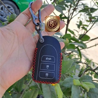 [UY TÍN] Bao da chìa khóa Toyota Vios, Yaris chìa thông minh, kèm tặng móc khóa, da bò handmade